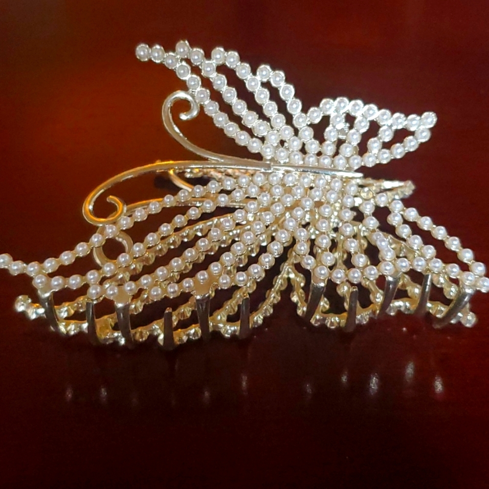 large metal Butterfly hair clips
